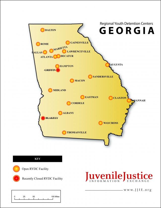 Georgia RYDC map