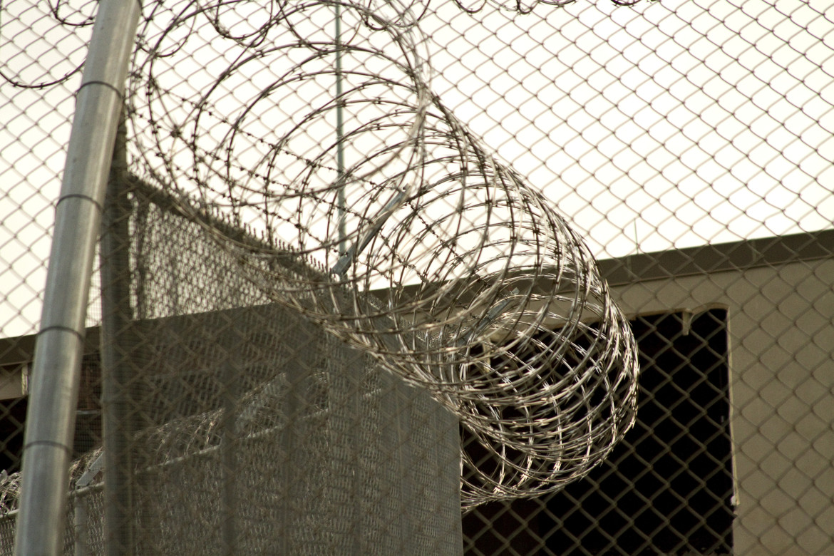 Razor wire fence borders the Metro Regional Youth Detention center in Atlanta, Ga. JJIE Staff, 2010. File photo.