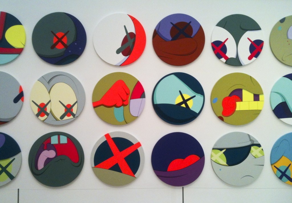 KAWS installation of 27 circular paintings at the High Museum of Art, Atlanta. March, 2012.