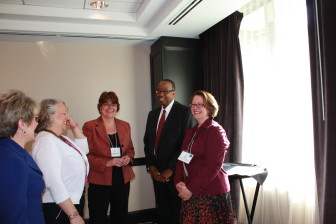 Office of Juvenile Justice and Delinquency Prevention Administrator Robert Listenbee meets with Nancy Gannon Hornberger, executive director of the Coalition for Juvenile Justice and others.