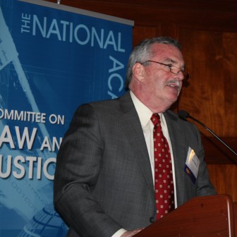 Edward Mulvey, professor of psychiatry at the University of Pittsburg and member of the Committee on Assessing Juvenile Justice Reform speaks at a public briefing at the National Academy of Sciences. Photo by Jessica R. Kendall