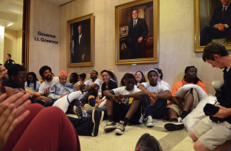 The Dream Defenders occupy the capitol building in Tallahassee, Fla. 