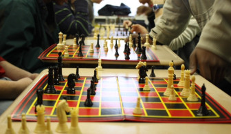 A chess tournament at Youth Villages.
