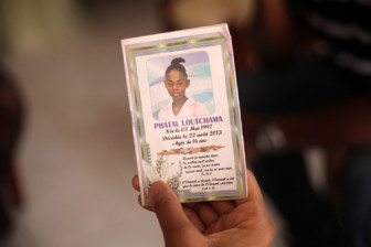 Today, a year and a half later, Rene is still in prison, but Loutchama is dead. She most likely died from medical complications from a spinal injury she sustained during Haiti’s 2010 earthquake, which were exacerbated by the rape. Pictured is a booklet made for Loutchama's funeral. 