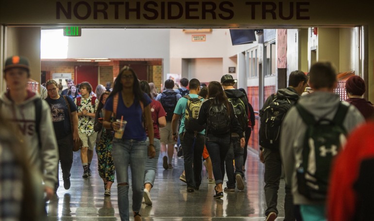 Weekly community truancy board hearings are held for students at Spokane’s North Central High School. The board ‐ a collaboration of the school, the court and community organizations — is designed to tackle the root causes of truancy. (Steve Ringman / The Seattle Times)