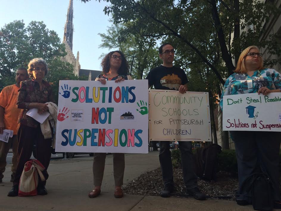In Pittsburg, supporters of the Solutions Not Suspensions Campaign spoke on Monday at a school board meeting about the importance of ending school push out. 
