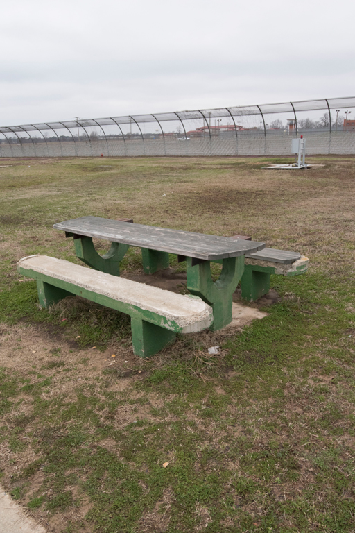 Arkansas grounds: picnic table at juvenile facility