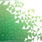 National Girls Initiative: Vector and illustration of a decomposed and vanishing green background made of low polygon.