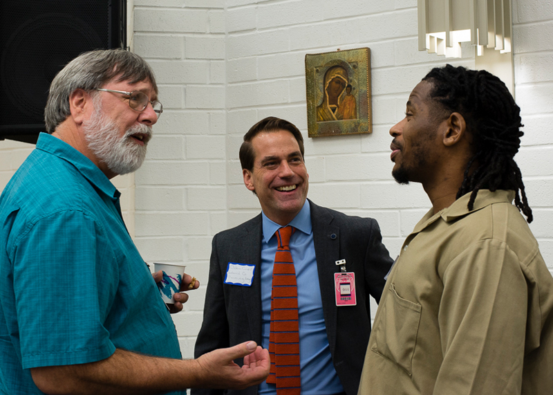 pipeline: 3 smiling men talking