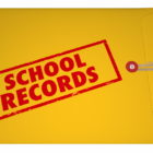 Yellow envelope stamped with school records in red