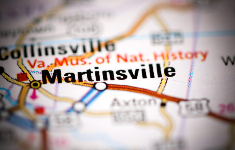 Virginia: Martinsville. Virginia on a map