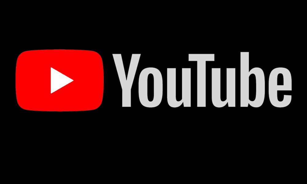 YouTube logo: YouTube logo on black background